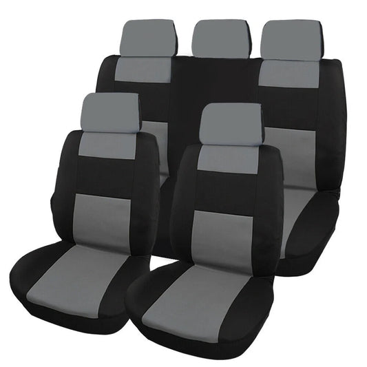 5-Seat Auto Car Seat Covers Front Rear Head Rest Cover Protector Universal