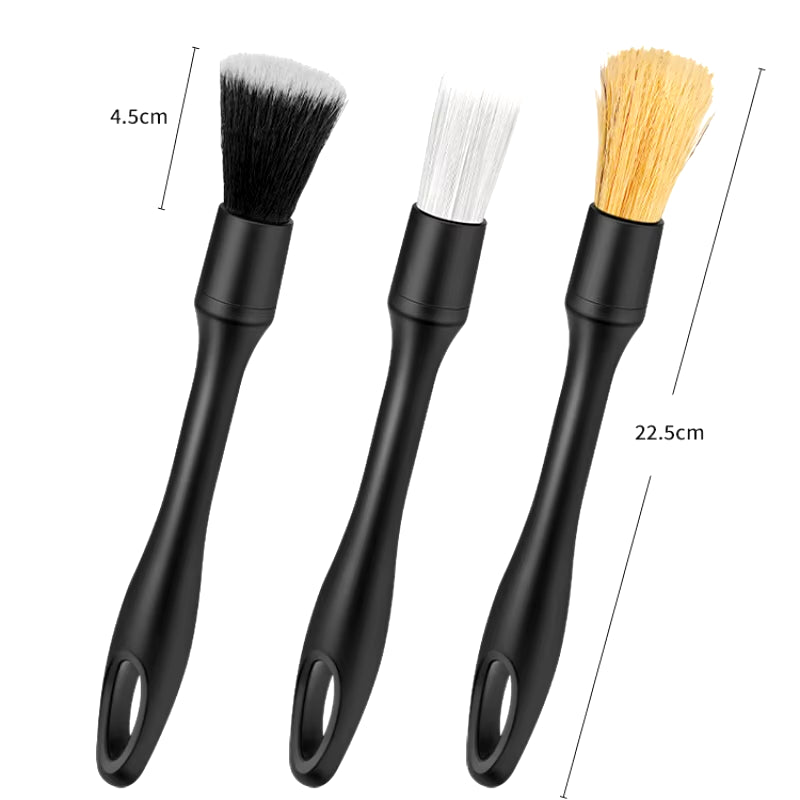 3PCS Car Detailing Brush Set Super Soft Auto Interior Detail Brush with Synthetic Bristles Car Dash Duster Brush Accessories